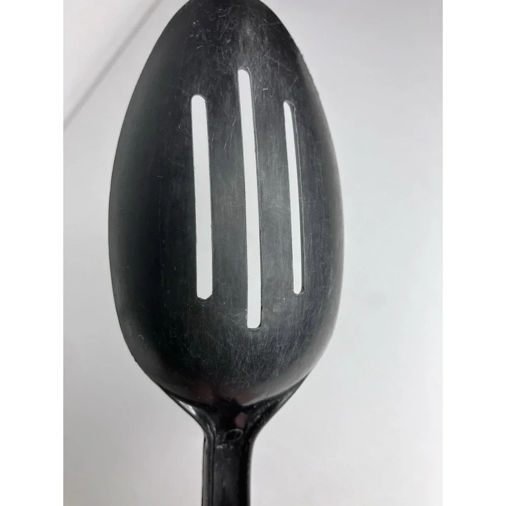 Vintage Tailor Made Products Black Nylon Plastic Slotted Spoon 11 1/2